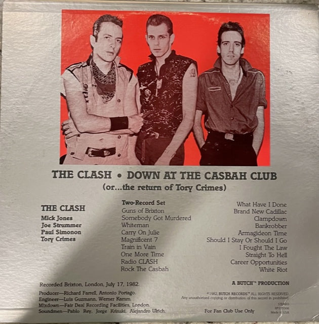 The Clash -down at the Casbah Club 2LP US '82 – Unknown Treasures